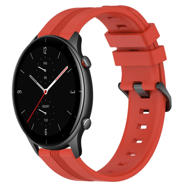 Cinturino in silicone a strisce concave da 22 mm, For Amazfit GTR 3 Pro, For Amazfit GTR 2e