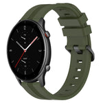 Cinturino in silicone a strisce concave da 22 mm, For Amazfit GTR 3 Pro, For Amazfit GTR 2e