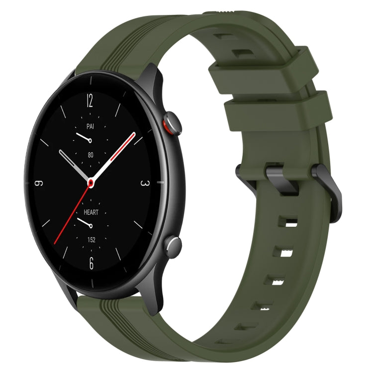 Cinturino in silicone a strisce concave da 22 mm, For Amazfit GTR 3 Pro, For Amazfit GTR 2e