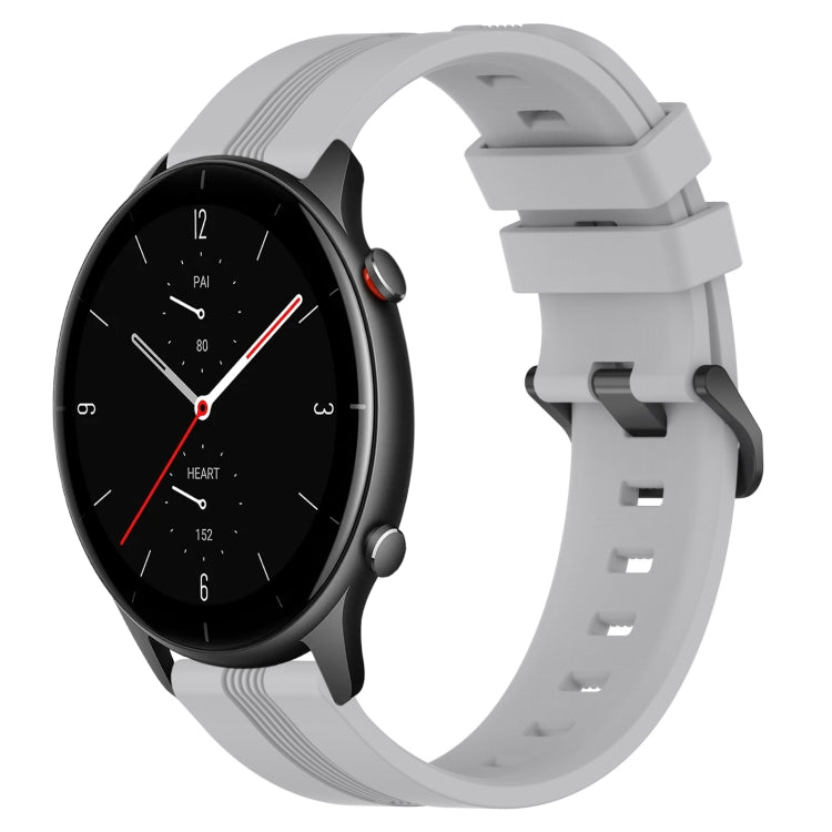Cinturino in silicone a strisce concave da 22 mm, For Amazfit GTR 3 Pro, For Amazfit GTR 2e