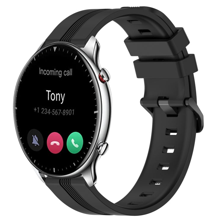 Cinturino in silicone a strisce concave da 22 mm, For Amazfit GTR 2, For Amazfit 3
