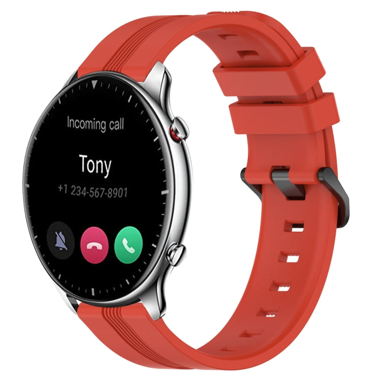 Cinturino in silicone a strisce concave da 22 mm, For Amazfit GTR 2, For Amazfit 3
