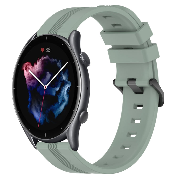 Cinturino in silicone a strisce concave da 22 mm, For Amazfit GTR 2, For Amazfit 3