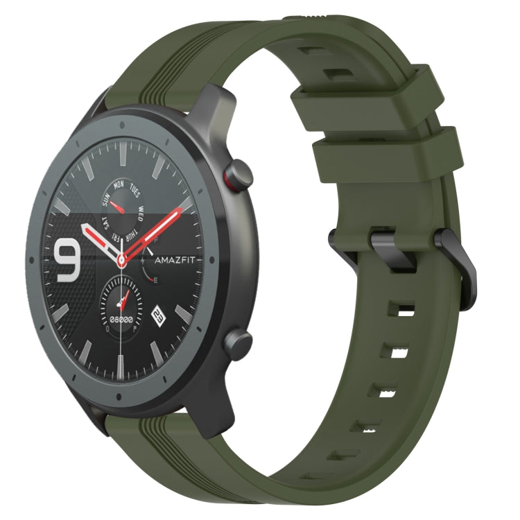 Cinturino in silicone a strisce concave da 22 mm, For Amazfit GTR 47mm