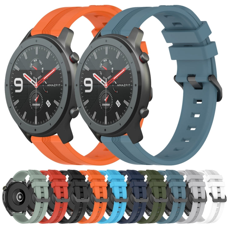 Cinturino in silicone a strisce concave da 22 mm, For Amazfit GTR 47mm