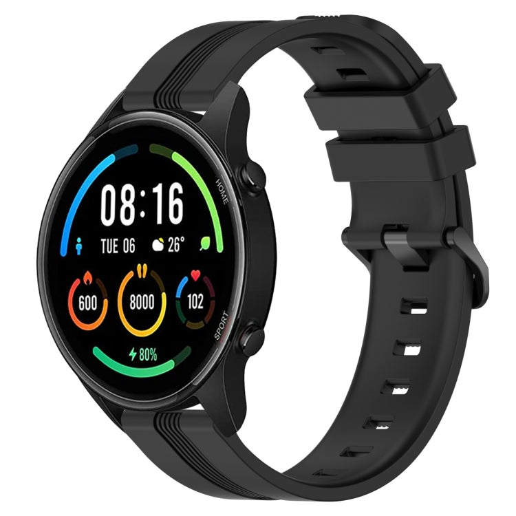 Cinturino in silicone a strisce concave da 22 mm, For Xiaomi MI Watch Color, For Xiaomi Watch S1 Active