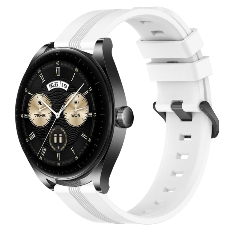 Cinturino in silicone a strisce concave da 22 mm, For Huawei Watch GT3 Pro 46mm, For Huawei Watch Buds
