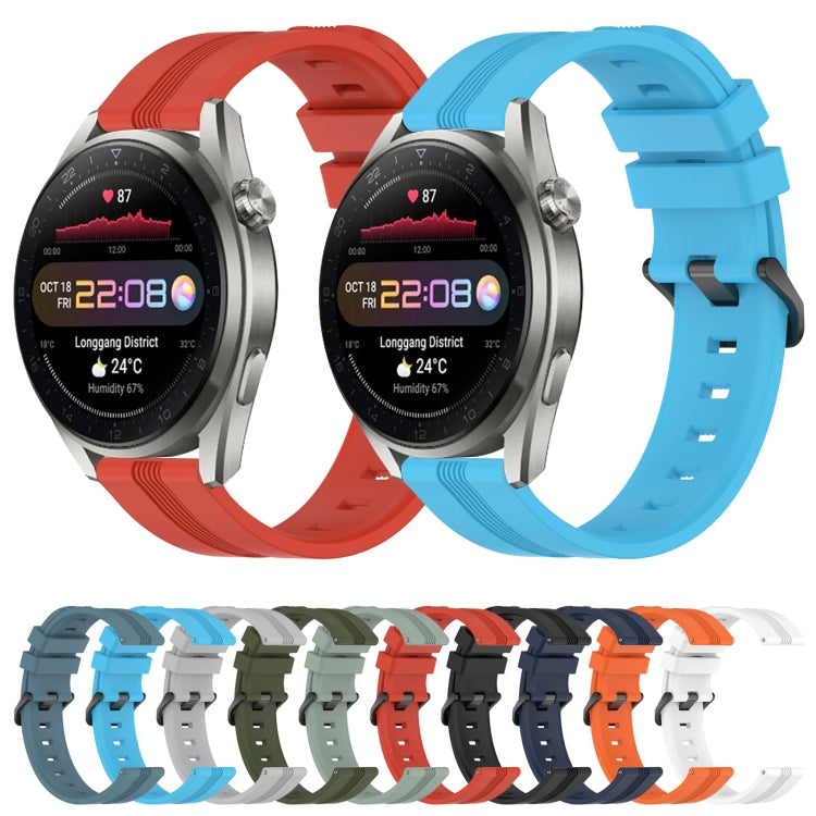 Cinturino in silicone a strisce concave da 22 mm, For Huawei Watch 3 Pro New, For Huawei Watch GT3 46mm