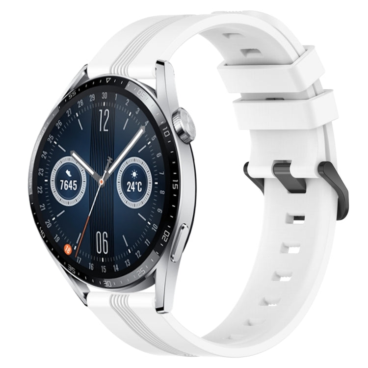 Cinturino in silicone a strisce concave da 22 mm, For Huawei Watch 3 Pro New, For Huawei Watch GT3 46mm