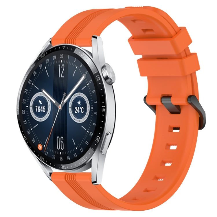 Cinturino in silicone a strisce concave da 22 mm, For Huawei Watch 3 Pro New, For Huawei Watch GT3 46mm