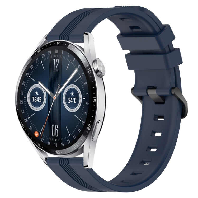 Cinturino in silicone a strisce concave da 22 mm, For Huawei Watch 3 Pro New, For Huawei Watch GT3 46mm