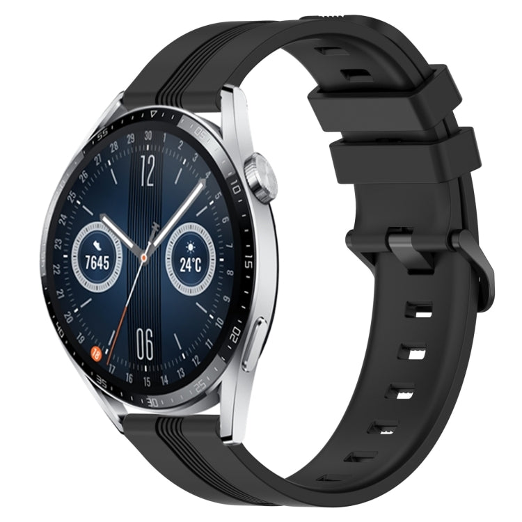 Cinturino in silicone a strisce concave da 22 mm, For Huawei Watch 3 Pro New, For Huawei Watch GT3 46mm