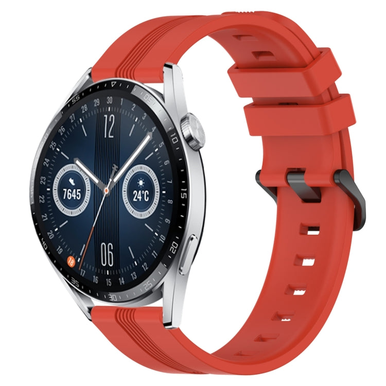 Cinturino in silicone a strisce concave da 22 mm, For Huawei Watch 3 Pro New, For Huawei Watch GT3 46mm