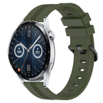 Cinturino in silicone a strisce concave da 22 mm, For Huawei Watch 3 Pro New, For Huawei Watch GT3 46mm