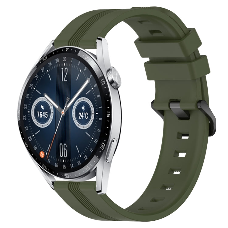 Cinturino in silicone a strisce concave da 22 mm, For Huawei Watch 3 Pro New, For Huawei Watch GT3 46mm