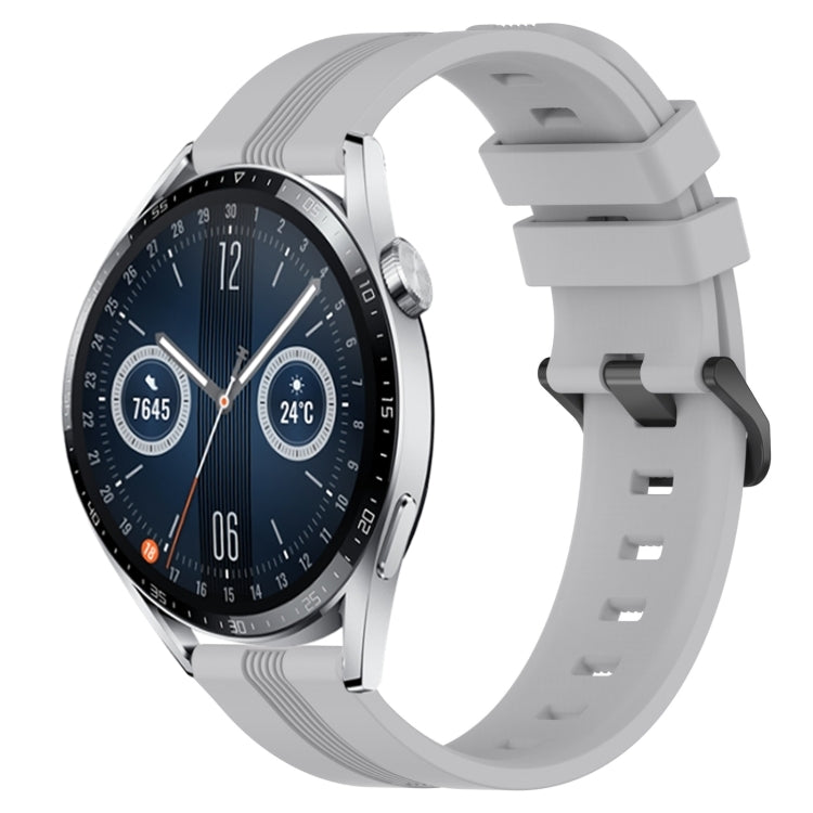 Cinturino in silicone a strisce concave da 22 mm, For Huawei Watch 3 Pro New, For Huawei Watch GT3 46mm