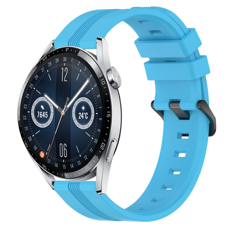 Cinturino in silicone a strisce concave da 22 mm, For Huawei Watch 3 Pro New, For Huawei Watch GT3 46mm