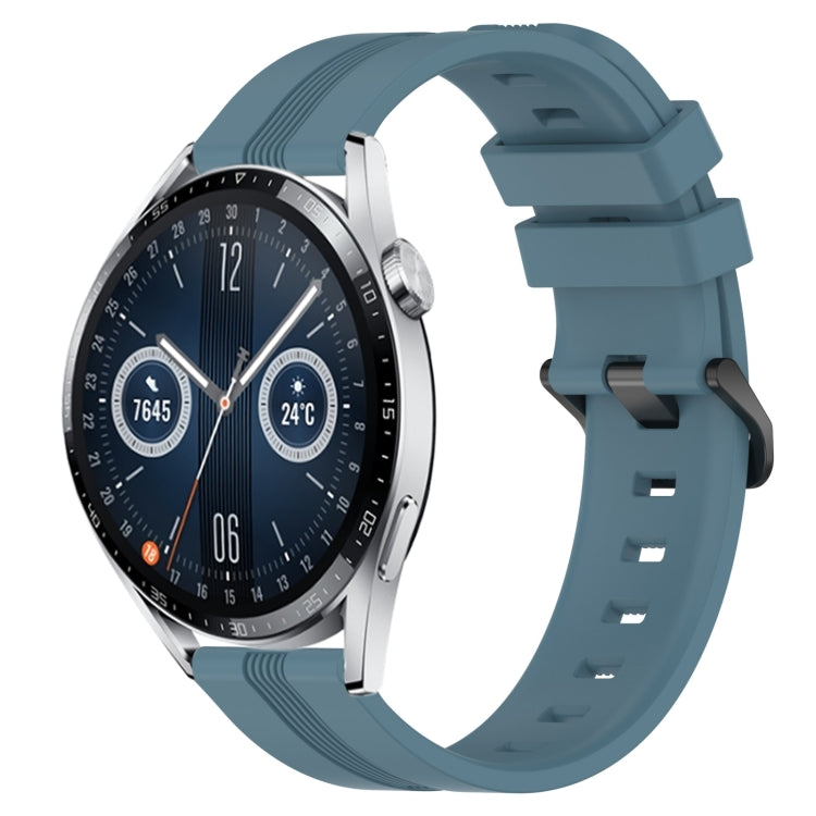 Cinturino in silicone a strisce concave da 22 mm, For Huawei Watch 3 Pro New, For Huawei Watch GT3 46mm