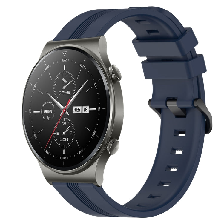 Cinturino in silicone a strisce concave da 22 mm, For Huawei Watch 3 Pro, For Huawei GT2 Pro