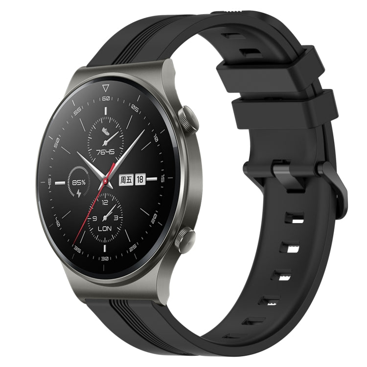 Cinturino in silicone a strisce concave da 22 mm, For Huawei Watch 3 Pro, For Huawei GT2 Pro