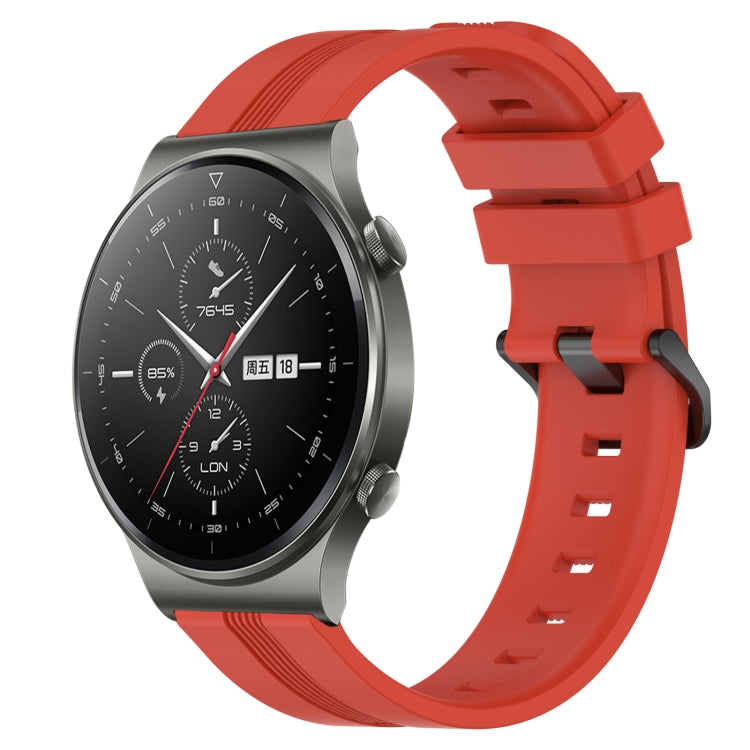Cinturino in silicone a strisce concave da 22 mm, For Huawei Watch 3 Pro, For Huawei GT2 Pro