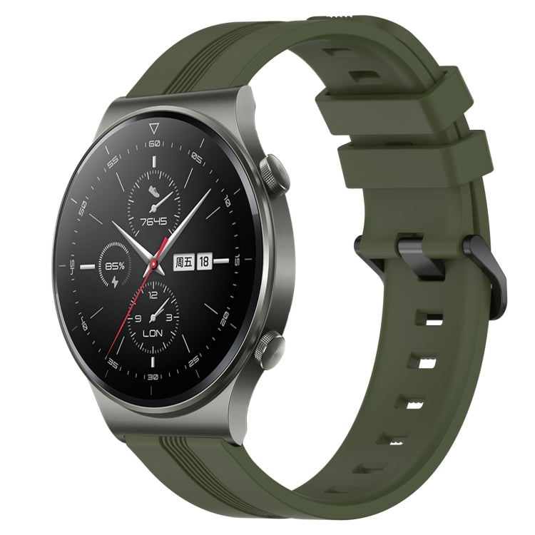 Cinturino in silicone a strisce concave da 22 mm, For Huawei Watch 3 Pro, For Huawei GT2 Pro