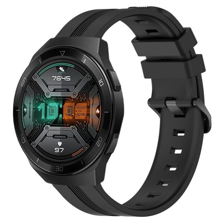 Cinturino in silicone a strisce concave da 22 mm, For Huawei Watch GT 2E, For Huawei GT2 46mm