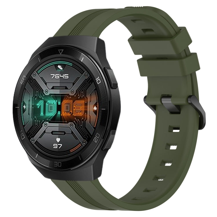 Cinturino in silicone a strisce concave da 22 mm, For Huawei Watch GT 2E, For Huawei GT2 46mm