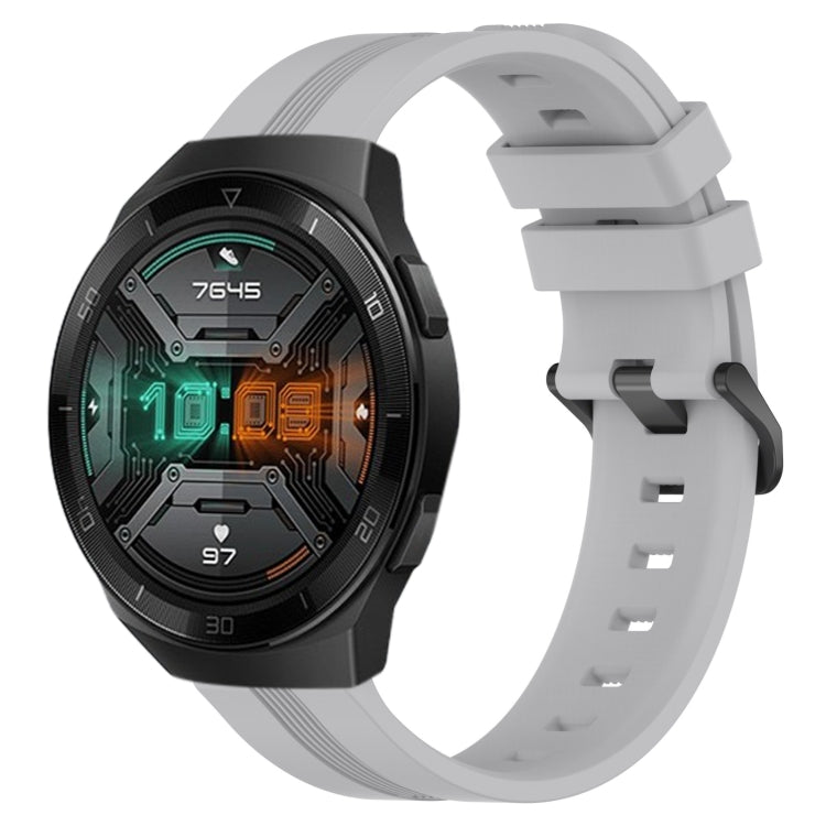 Cinturino in silicone a strisce concave da 22 mm, For Huawei Watch GT 2E, For Huawei GT2 46mm