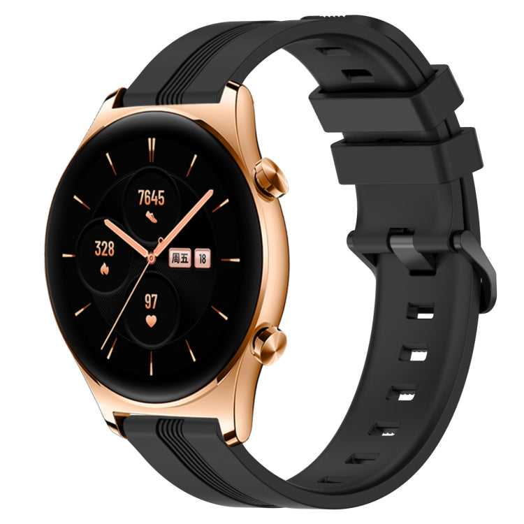 Cinturino in silicone a strisce concave da 22 mm, For Honor Watch GS 3, For Honor Watch GS Pro