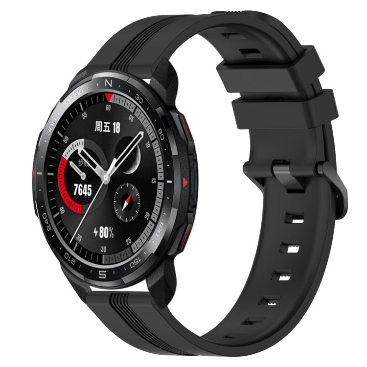 Cinturino in silicone a strisce concave da 22 mm, For Honor Watch GS 3, For Honor Watch GS Pro