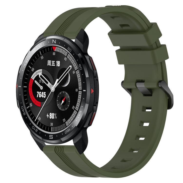 Cinturino in silicone a strisce concave da 22 mm, For Honor Watch GS 3, For Honor Watch GS Pro