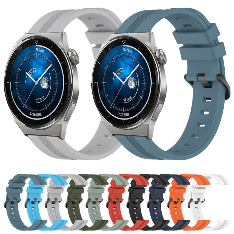 Cinturino in silicone a strisce concave da 20 mm, For Huawei Watch GT3 Pro 43mm, For Huawei Watch GT3 42mm