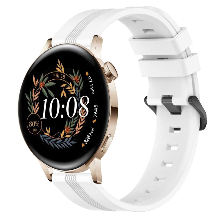 Cinturino in silicone a strisce concave da 20 mm, For Huawei Watch GT3 Pro 43mm, For Huawei Watch GT3 42mm