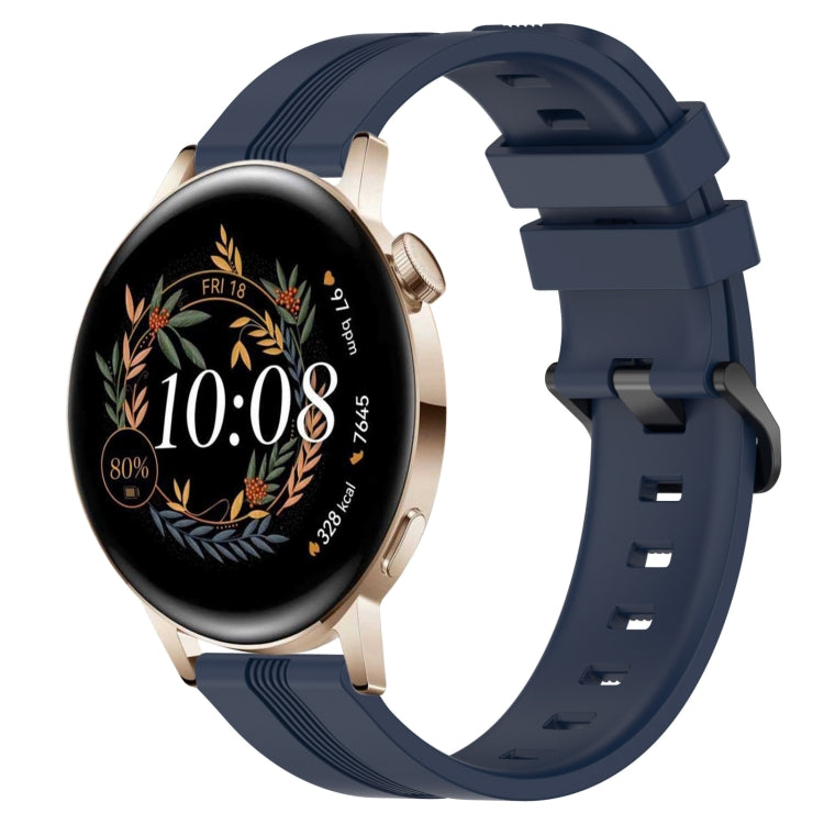 Cinturino in silicone a strisce concave da 20 mm, For Huawei Watch GT3 Pro 43mm, For Huawei Watch GT3 42mm