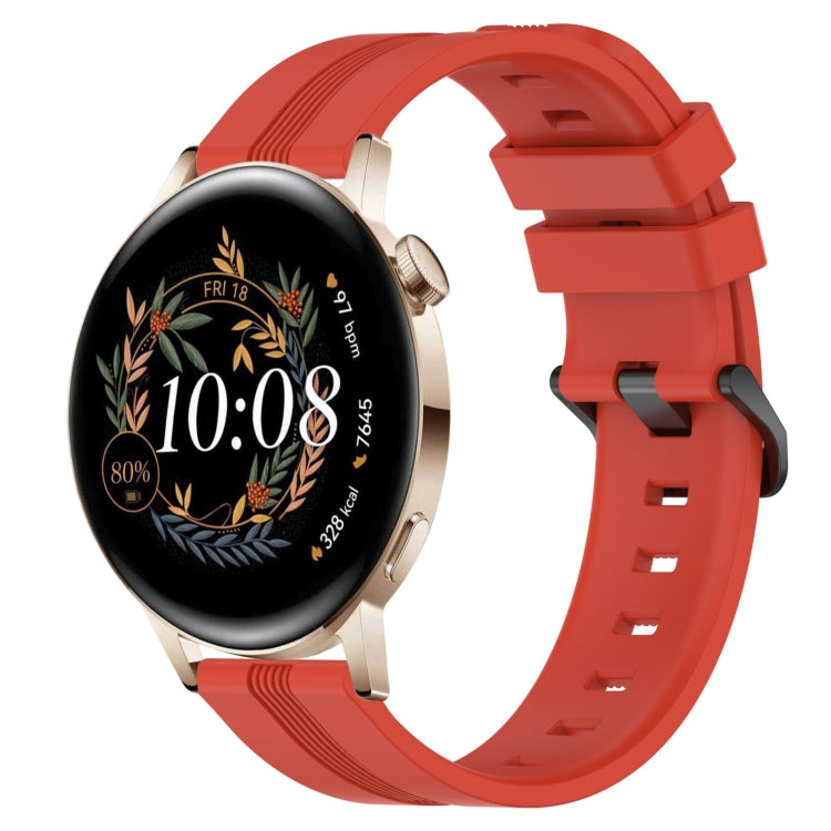 Cinturino in silicone a strisce concave da 20 mm, For Huawei Watch GT3 Pro 43mm, For Huawei Watch GT3 42mm