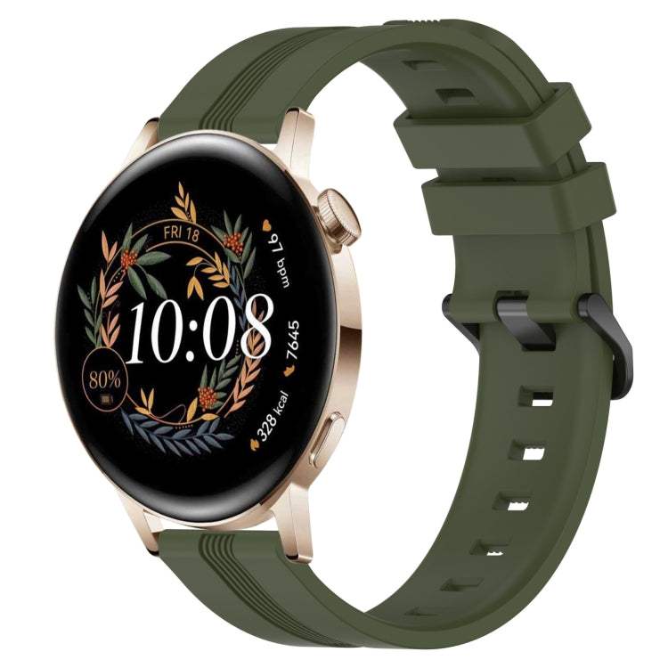 Cinturino in silicone a strisce concave da 20 mm, For Huawei Watch GT3 Pro 43mm, For Huawei Watch GT3 42mm