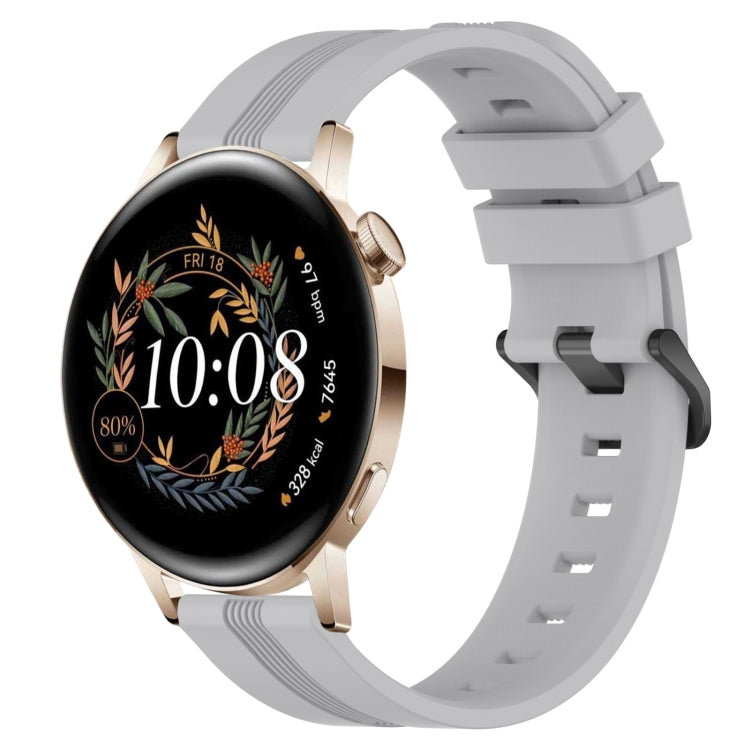 Cinturino in silicone a strisce concave da 20 mm, For Huawei Watch GT3 Pro 43mm, For Huawei Watch GT3 42mm