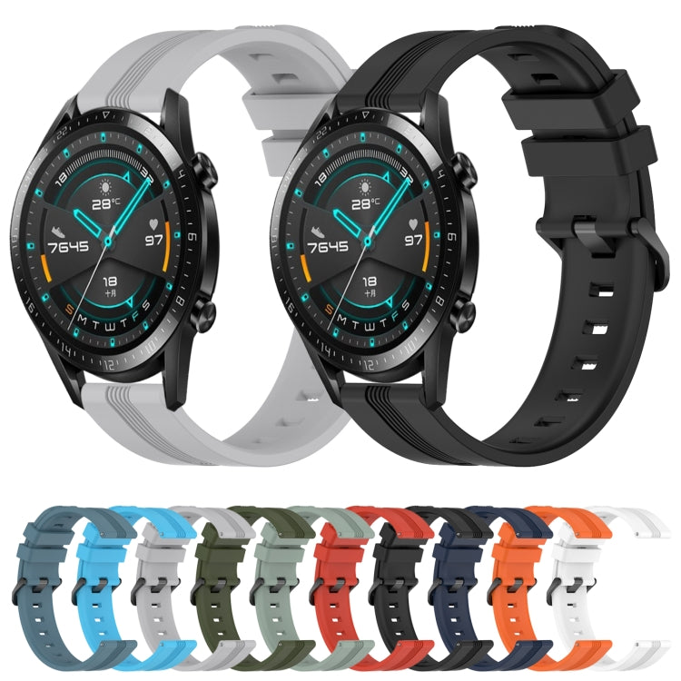 Cinturino in silicone a strisce concave da 20 mm, For Huawei Watch GT2 42mm, For Huawei Watch 2