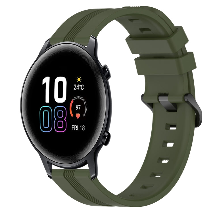 Cinturino in silicone a strisce concave da 20 mm, For Honor Watch ES, For Honor MagicWatch2 42mm