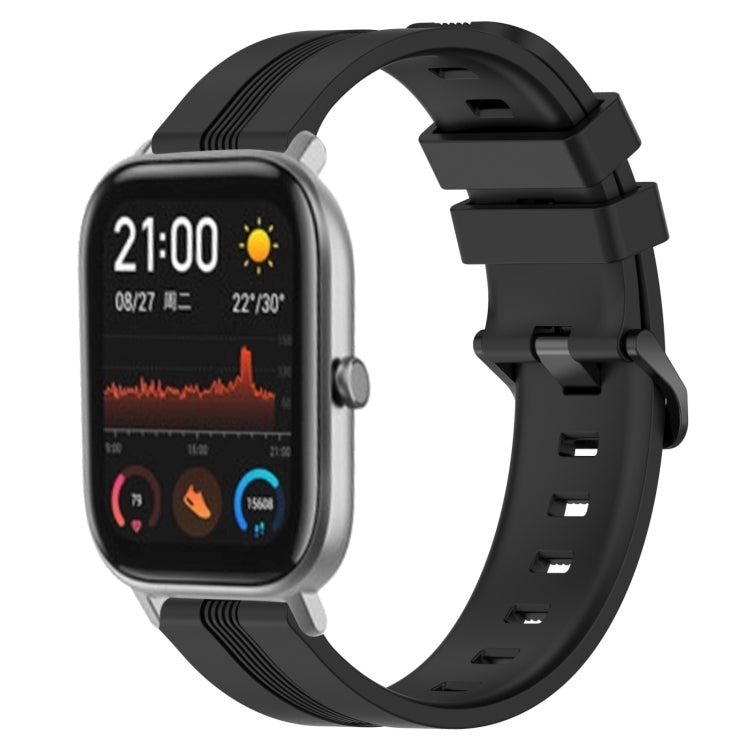 Cinturino in silicone a strisce concave da 20 mm, For Amazfit GTS 2, For Amazfit GTS