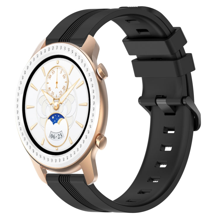Cinturino in silicone a strisce concave da 20 mm, For Amazfit GTR 42mm, For Amazfit Pop Pro