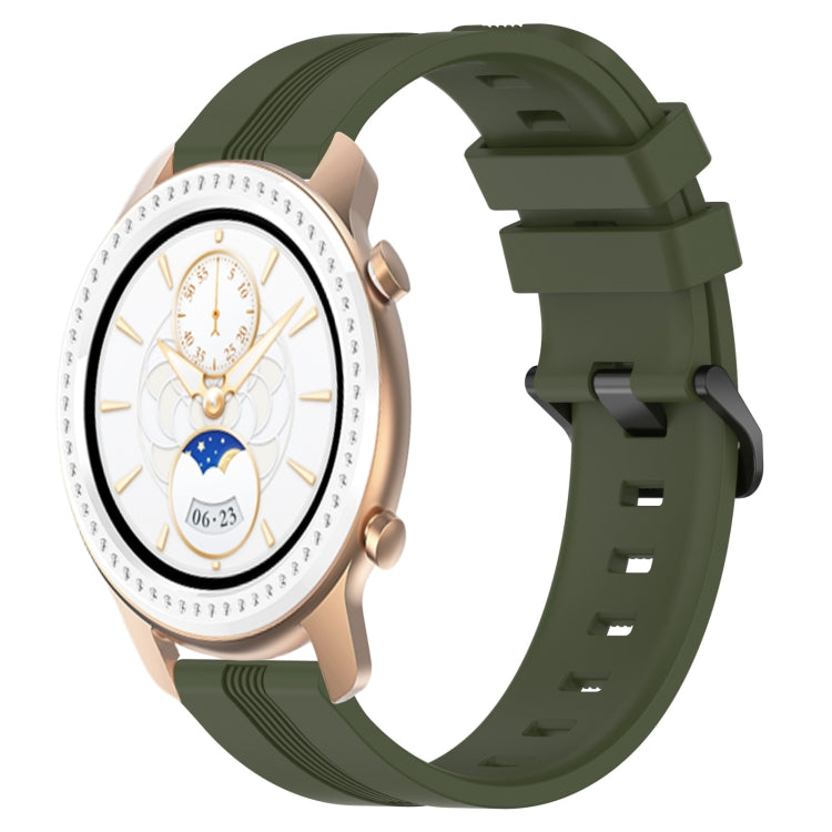 Cinturino in silicone a strisce concave da 20 mm, For Amazfit GTR 42mm, For Amazfit Pop Pro