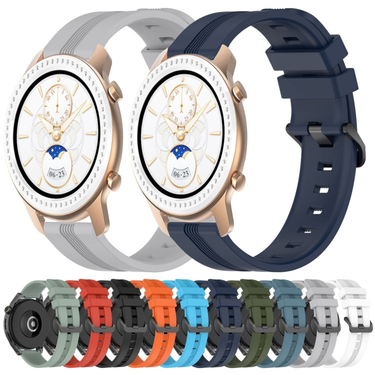 Cinturino in silicone a strisce concave da 20 mm, For Amazfit GTR 42mm, For Amazfit Pop Pro