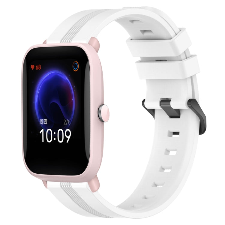 Cinturino in silicone a strisce concave da 20 mm, For Amazfit GTR 42mm, For Amazfit Pop Pro