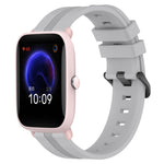 Cinturino in silicone a strisce concave da 20 mm, For Amazfit GTR 42mm, For Amazfit Pop Pro