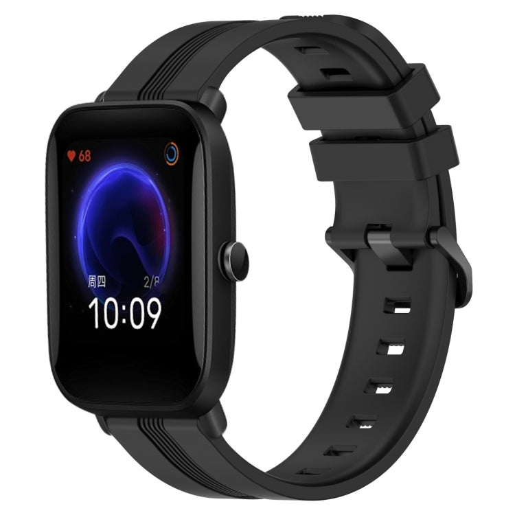 Cinturino in silicone a strisce concave da 20 mm, For Amazfit Pop