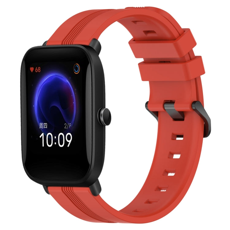 Cinturino in silicone a strisce concave da 20 mm, For Amazfit Pop