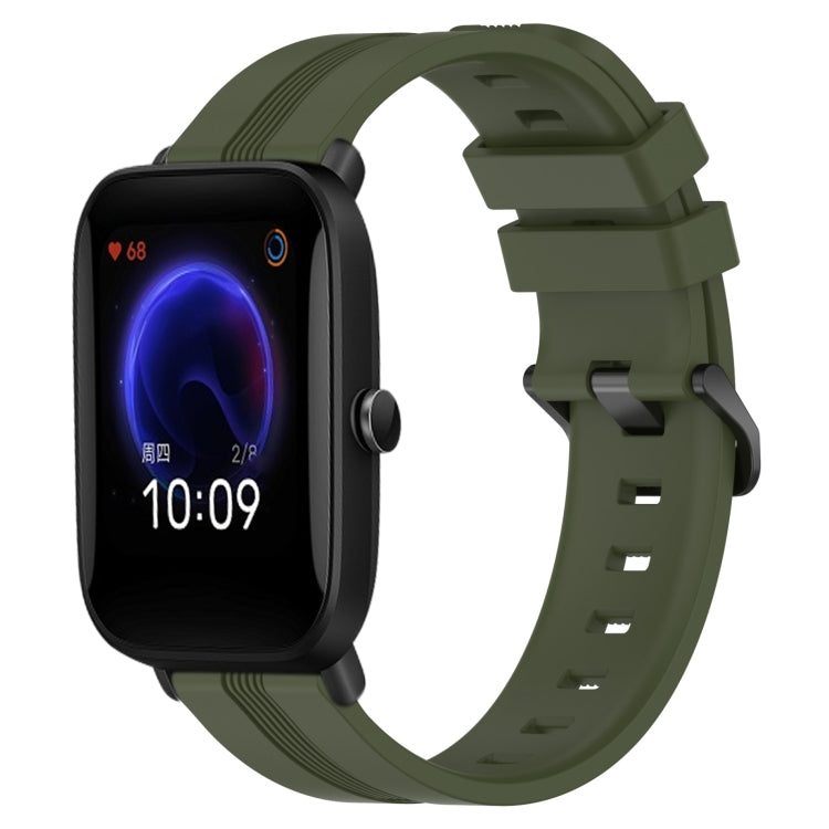 Cinturino in silicone a strisce concave da 20 mm, For Amazfit Pop
