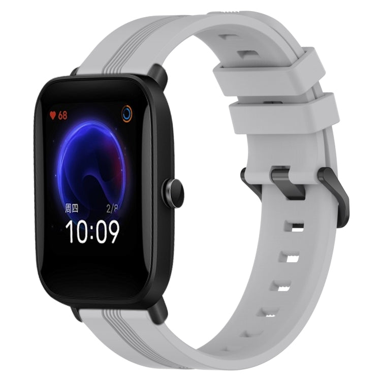 Cinturino in silicone a strisce concave da 20 mm, For Amazfit Pop